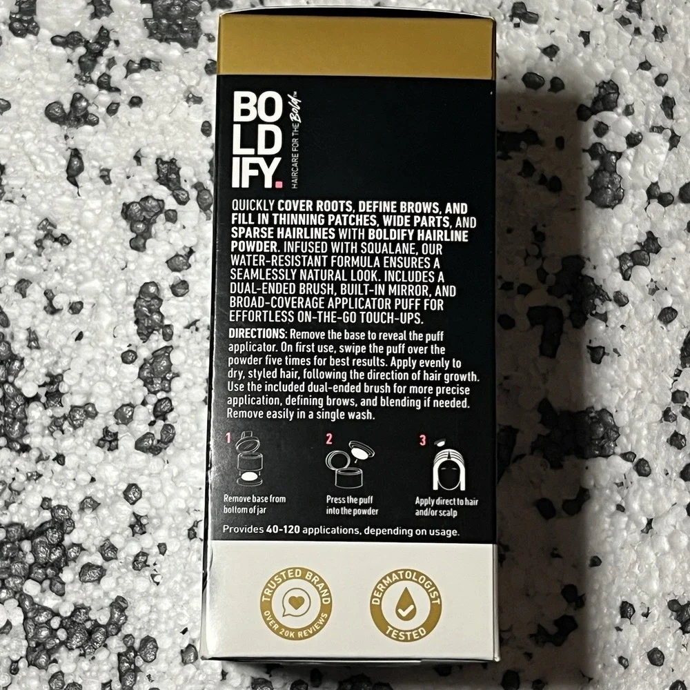 BOLDIFY Root Touch Up Powder with Brush, Covers Thinning Hair Grays Light Blonde